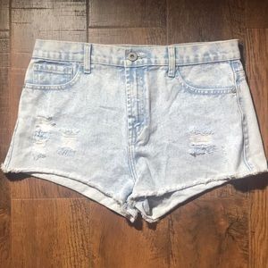 High waisted jean shorts
